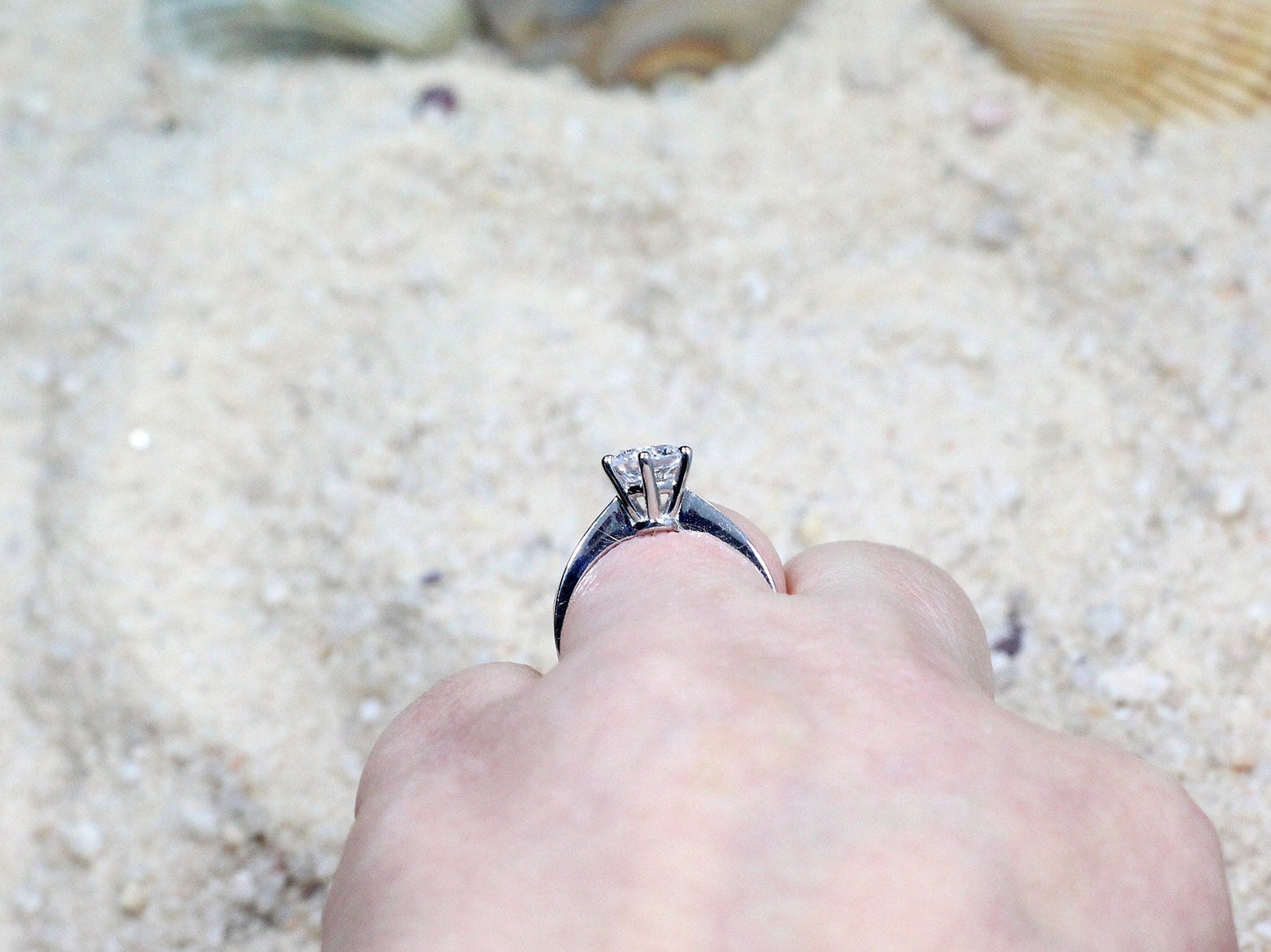 1.2ct Lab Diamond Ring, 6 prong, Round Tapered, Solitaire, 7mm Lab Created Diamond Engagement Ring BellaMoreDesign.com