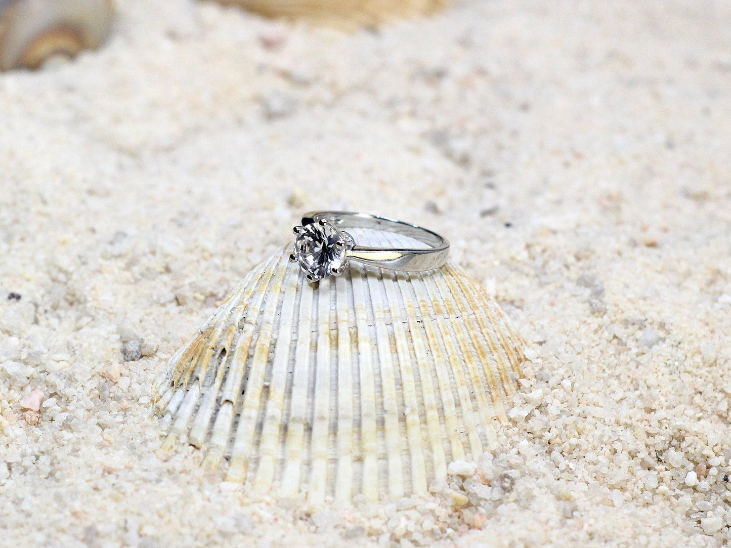 1.2ct Lab Diamond Ring, 6 prong, Round Tapered, Solitaire, 7mm Lab Created Diamond Engagement Ring BellaMoreDesign.com