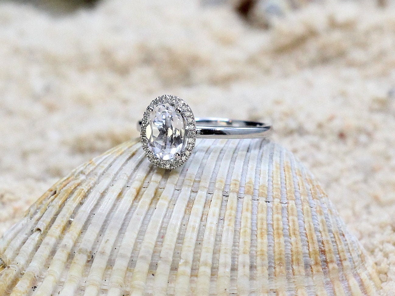1.5ct Oval Cut Lab Diamond Engagement Ring, 8x6mm Lab Grown Diamond, Lab Created Diamond Halo Ring, Bridal, Allegoria Medio BellaMoreDesign.com