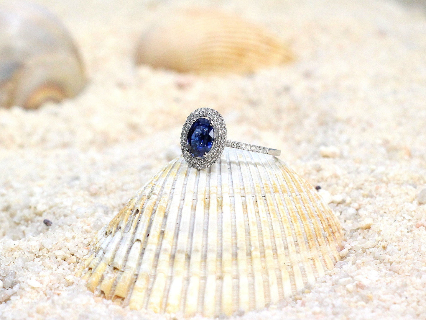 2ct Lab Diamond Engagement Ring, Lab Grown Diamond Oval Ring, Double Halo Ring, Lab Created Diamond, Urania BellaMoreDesign.com