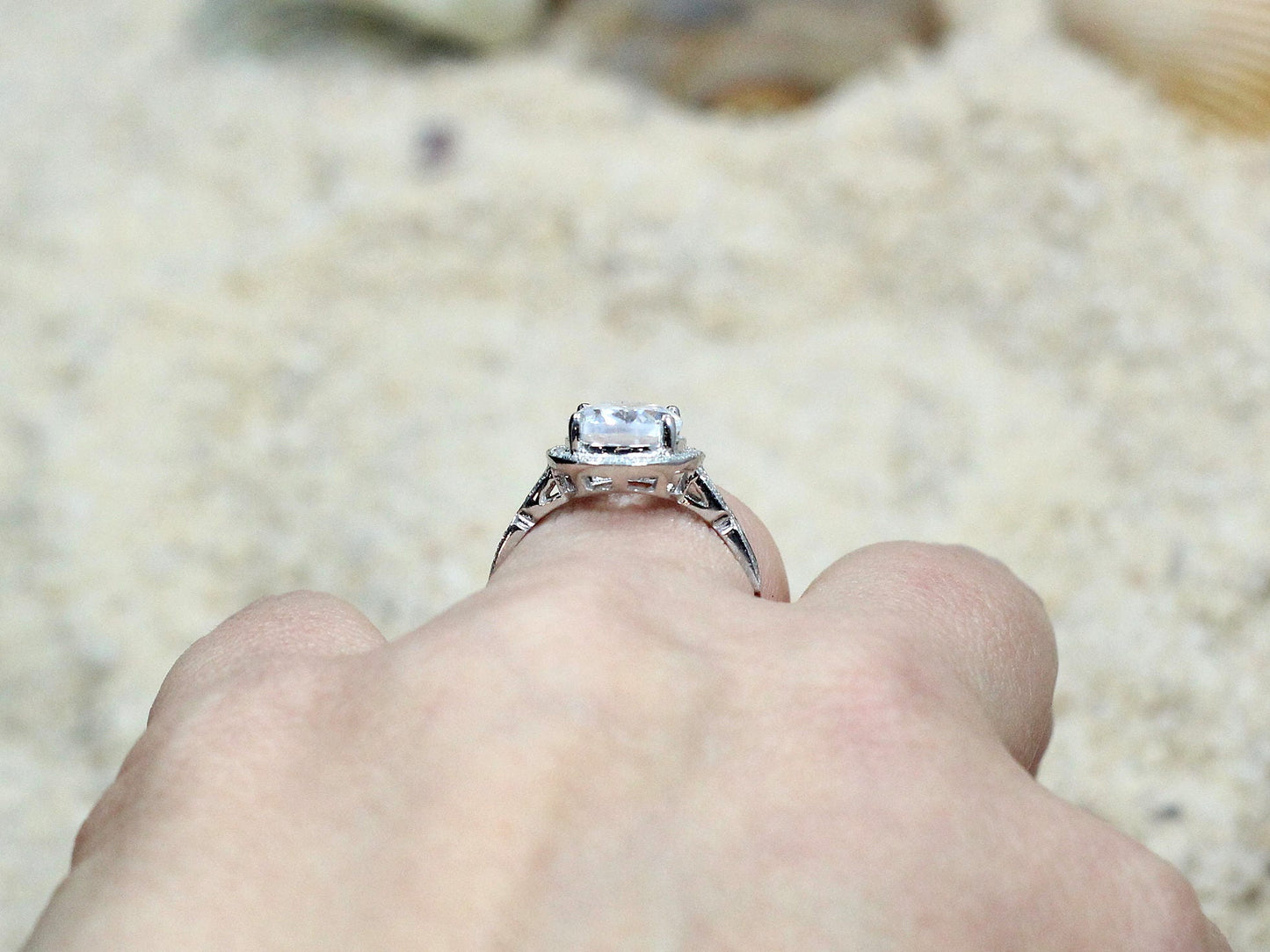 3.5ct 10x8mm Pink Sapphire Engagement Ring, Oval Halo, Infinity Band, XOXO BellaMoreDesign.com