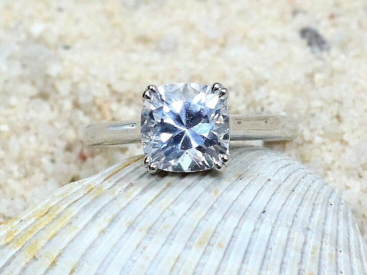3.5ct Lab Grown Diamond Ring, 9mm Lab Created Diamond Ring, Cushion Cut Lab Diamond Engagement Ring, Phoebe BellaMoreDesign.com