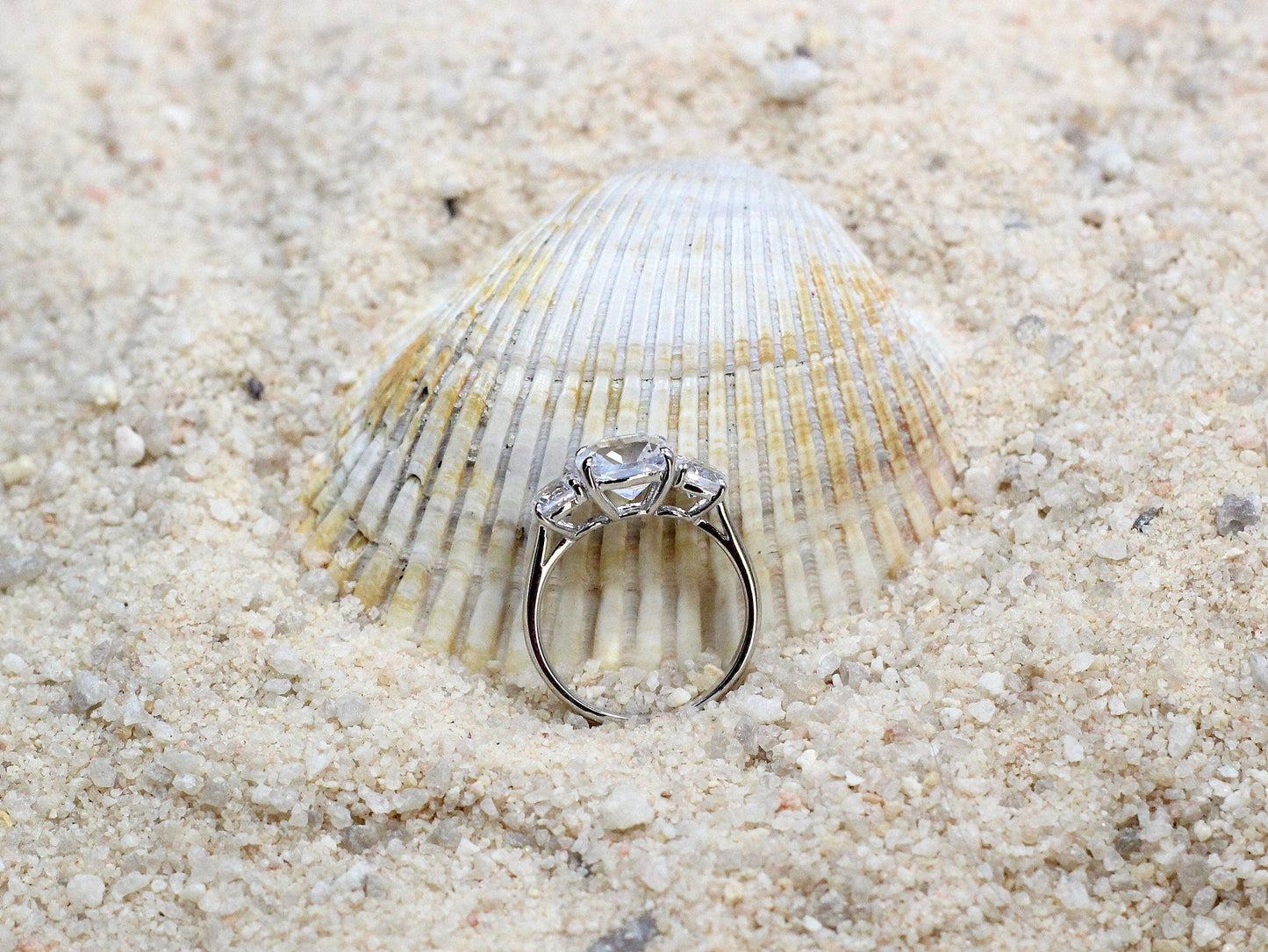 Cushion Round Moissanite ring, Moissanite Engagement Ring, Cushion Cut Ring, 3 Gem Stone Ring, 2ct Ring, Aphrodite, Cushion Moissanite Ring BellaMoreDesign.com