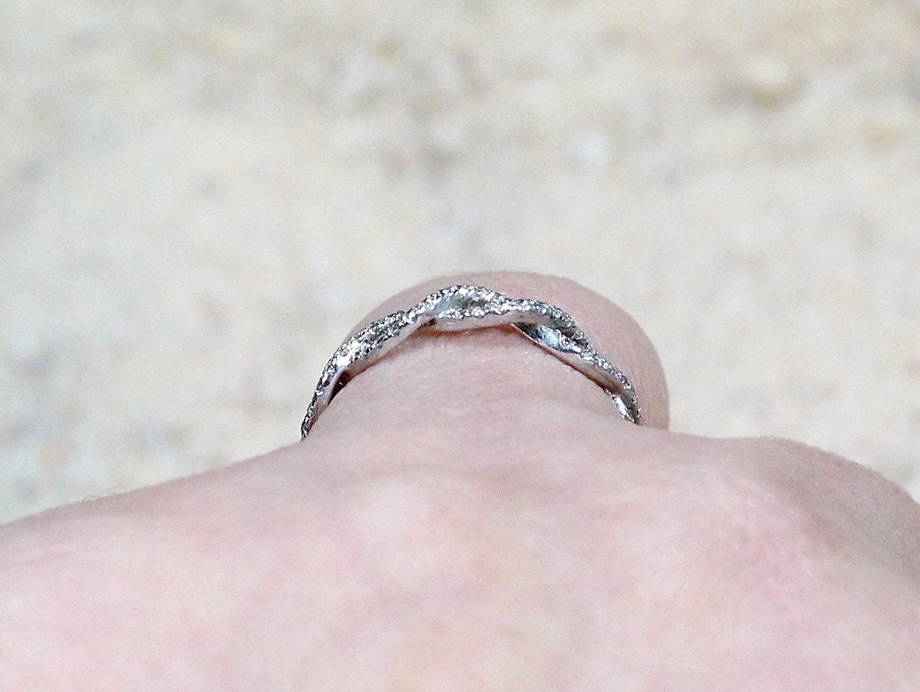 Diamond Wedding Band, Infinity Half Eternity, Engagement Ring, Wedding Band, Promise Ring, Gift For Her BellaMoreDesign.com