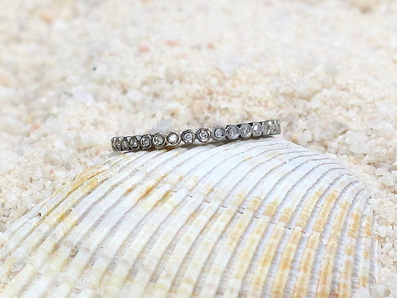 Diamonds Bubble Circle Bezel Wedding Band Eternity Smooth Edge Engagement Ring Ferarelle Custom White-Yellow-Rose Gold-10k-14k-18k-Plat BellaMoreDesign.com