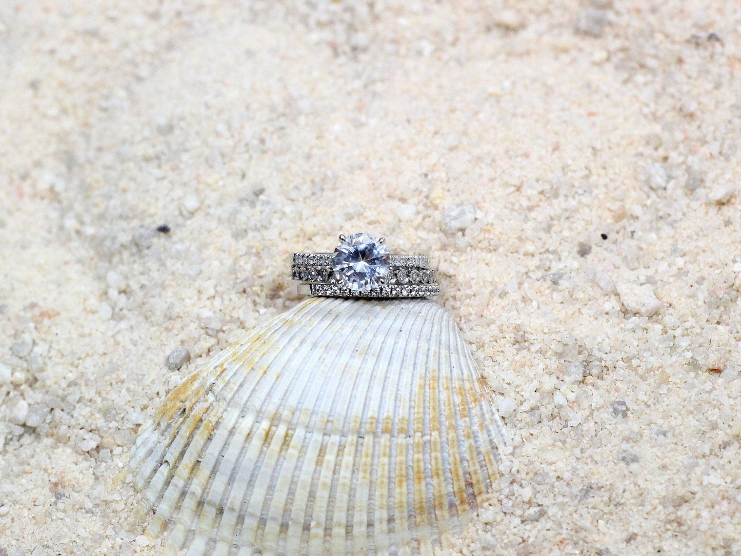 Forever One Moissanite Engagement Ring Set, Wedding Band Set, Pistis, Ferarelle, 2ct, 8mm, Bridal Set,Promise Ring, Gift For Her BellaMoreDesign.com