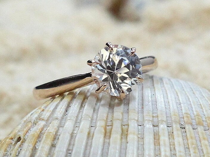 Moissanite Engagement Ring,Solitaire Ring,Dinlas,Round cut,2ct Ring, Moissanite Ring, Mossanite BellaMoreDesign.com
