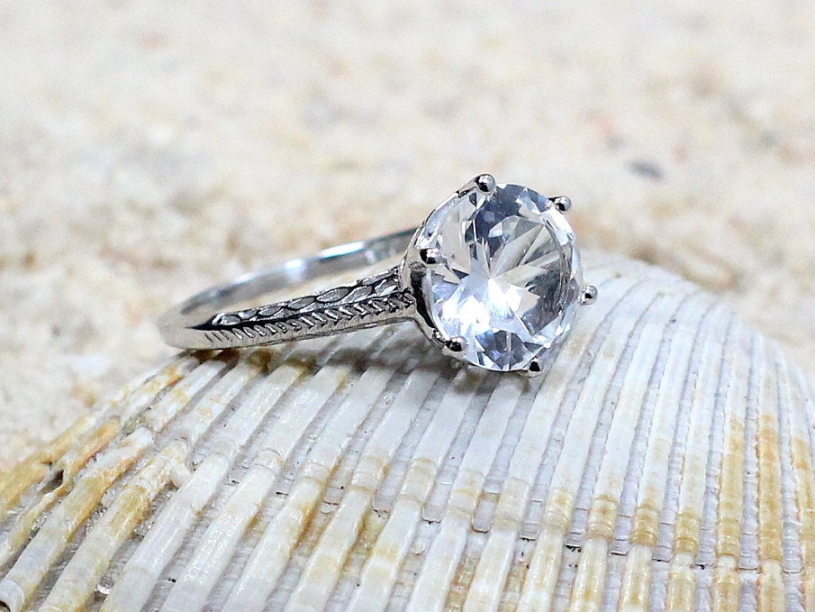 Moonstone Engagement Ring,Vintage Ring,Antique Ring,Filigree Ring,Maia,3ct Ring,Sapphire Ring,White-Yellow-Rose Gold-Platinum BellaMoreDesign.com