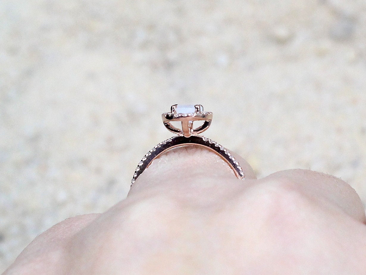 Pink Sapphire & Diamonds Engagement Ring Oval Halo Ovale Petite Basket 1ct 7x5mm Custom Size White-Yellow-Rose Gold-10k-14k-18k-Platinum BellaMoreDesign.com