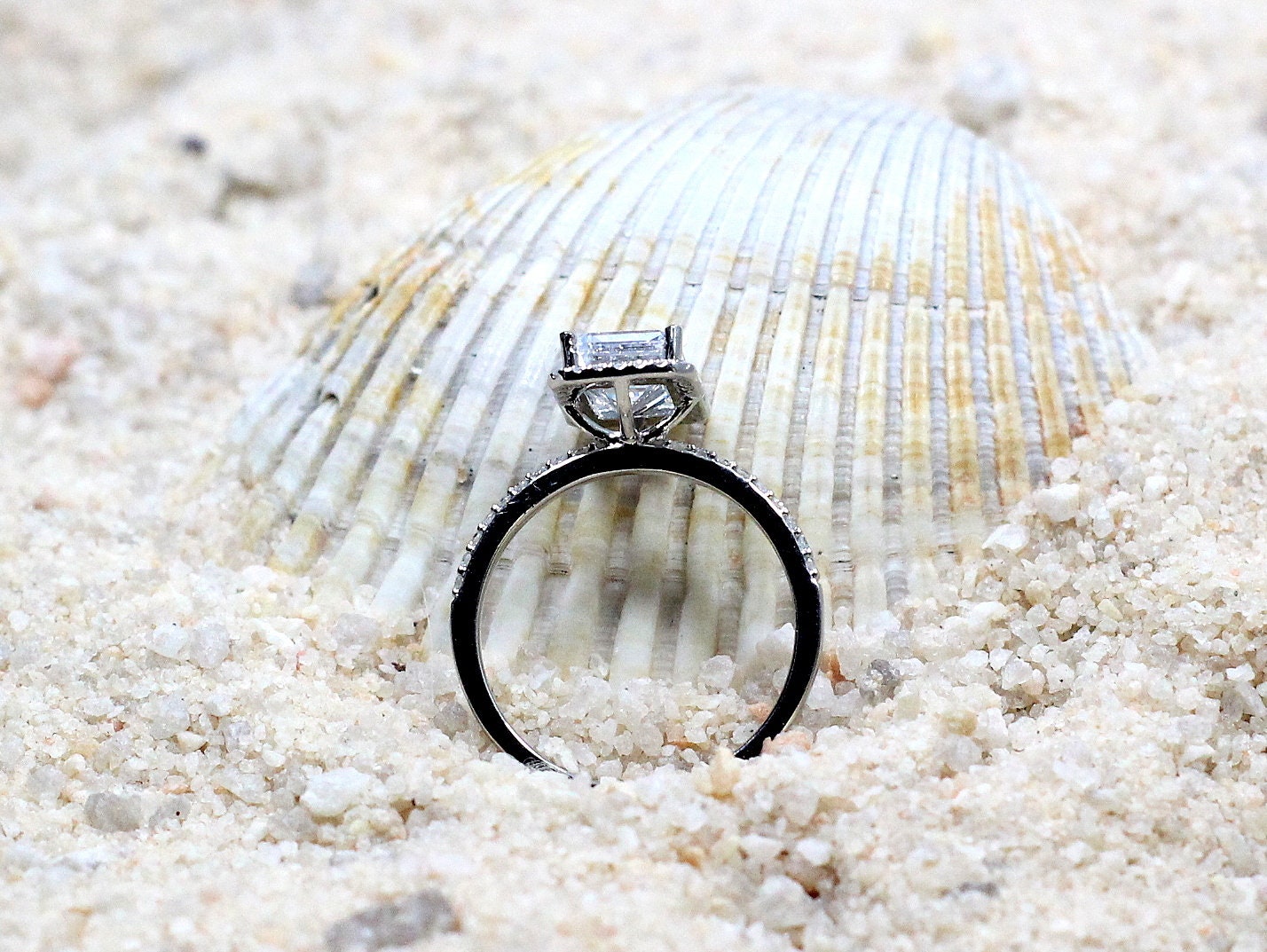 Red Ruby Engagement Ring, Diamonds Halo, Emerald cut, Ione, 2ct, 8x6mm, Promise Ring, Gift for her BellaMoreDesign.com