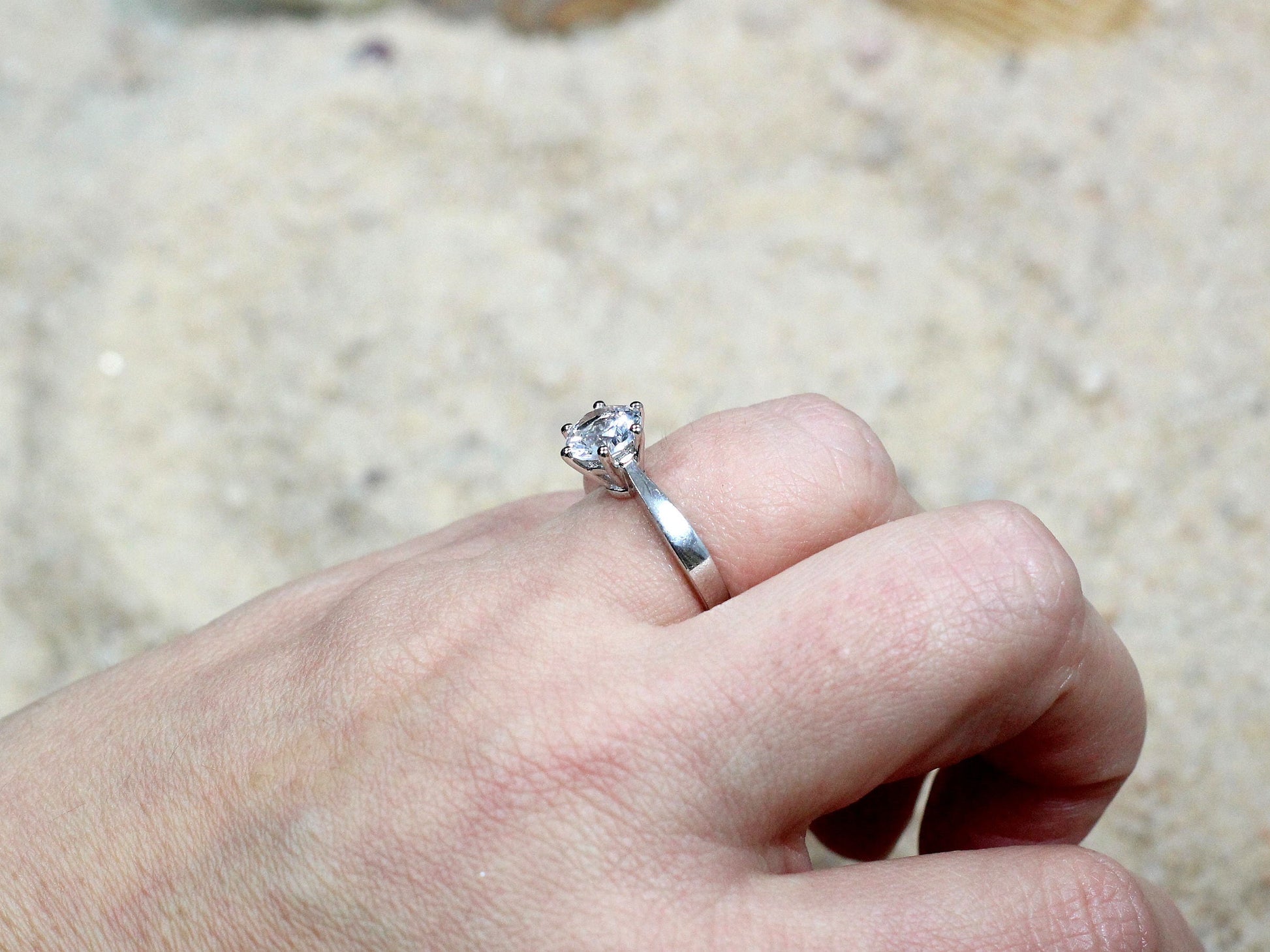 1.2ct Lab Diamond Ring, 6 prong, Round Tapered, Solitaire, 7mm Lab Created Diamond Engagement Ring BellaMoreDesign.com