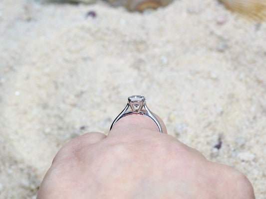 1.2ct Lab Grown Diamond Engagement Ring, 4 Double prong, Lab Diamond Solitaire Ring, 7mm Lab Created Diamond Ring, Caerus BellaMoreDesign.com