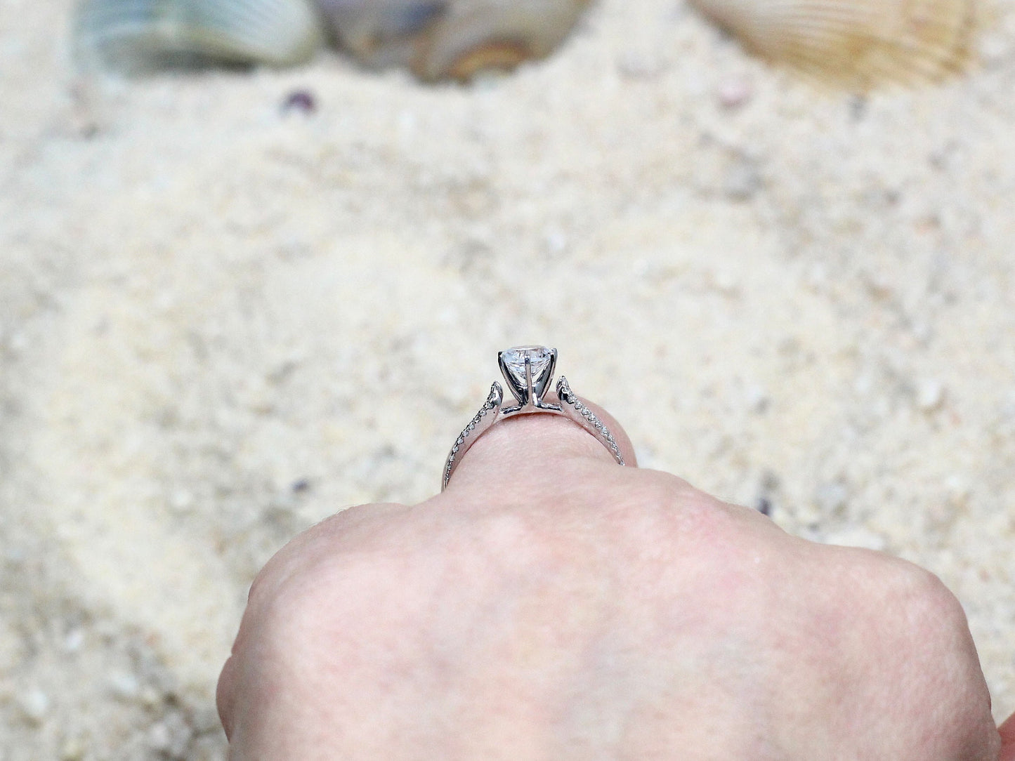 1ct Lab Diamond Engagement Ring, Split Shank Ring, Split Shank Wedding Ring, Lab Grown Diamond Ring, Aglaia BellaMoreDesign.com