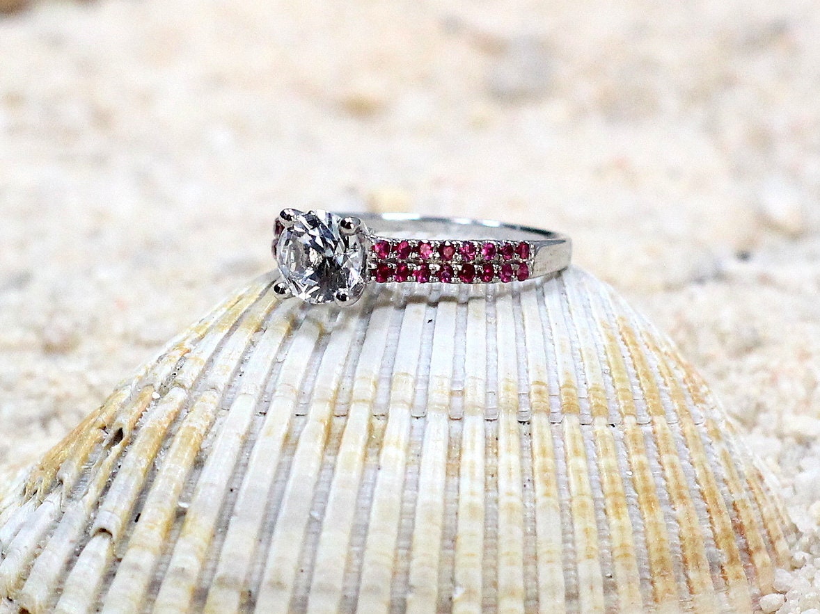 1ct Lab Diamond Ring, Rubies Ring, 6mm Lab Created Diamond, Lab Grown Diamond,  Artemis BellaMoreDesign.com