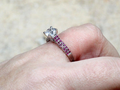 1ct Lab Diamond Ring, Rubies Ring, 6mm Lab Created Diamond, Lab Grown Diamond,  Artemis BellaMoreDesign.com