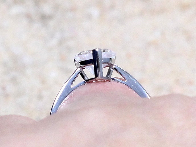 2ct 8mm Heart Shaped Moissanite diamond Engagement Ring, heart moissanite ring, heart engagement ring, heart promise ring for her BellaMoreDesign.com