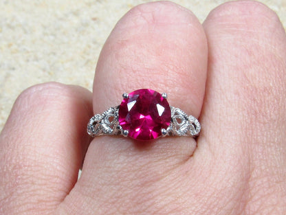 2ct Andromeda 8mm Ruby Engagement Ring, Antique, Style Filigree, Filigree, Milgrain BellaMoreDesign.com