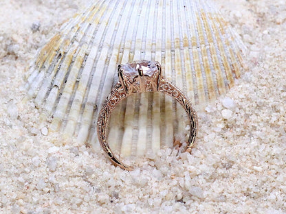3ct Blue Sapphire Engagement Ring, Blue Sapphire Ring, Filigree Ring, Milgrain Ring, Polymnia, Vintage Ring, Sapphire Ring, Wedding Ring BellaMoreDesign.com