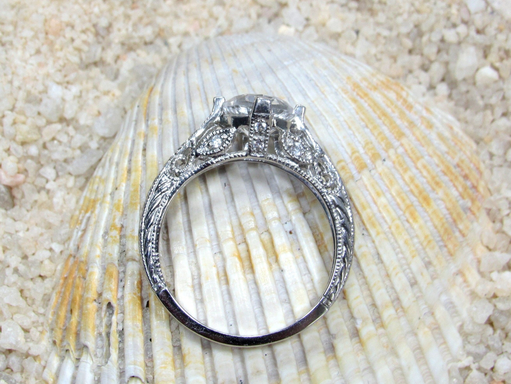Black Spinel Engagement Ring, Vintage Filigree Ring, 3ct Oval 9x7mm, Dionysus, Black Spinel Ring,White-Yellow-Rose Gold-14k-18k-Platinum BellaMoreDesign.com