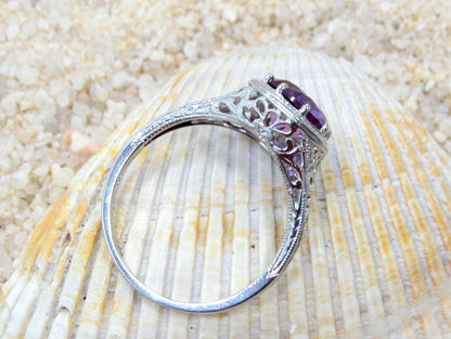 Color Change Sapphire Engagement Ring,Vintage, Round, Filigree, Miligrain,Fides, 2ct ,8mm,Promise Ring,Gift for her BellaMoreDesign.com