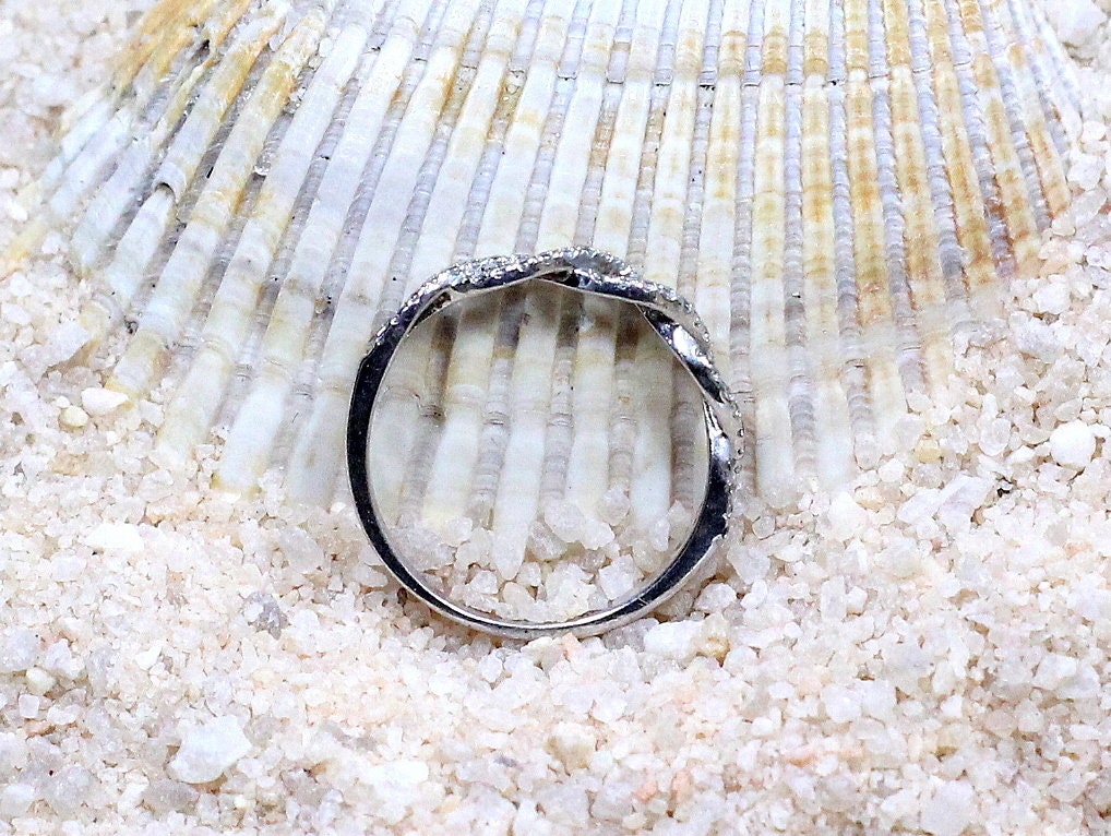 Diamond Wedding Band, Infinity Half Eternity, Engagement Ring, Wedding Band, Promise Ring, Gift For Her BellaMoreDesign.com