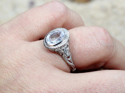 Emerald Engagement Ring,Oval Ring,Antique Ring,Bezel Set ring,Chevron Ring,Filigree ring,Kore,3ct Ring,Vintage ring,Emerald Ring BellaMoreDesign.com