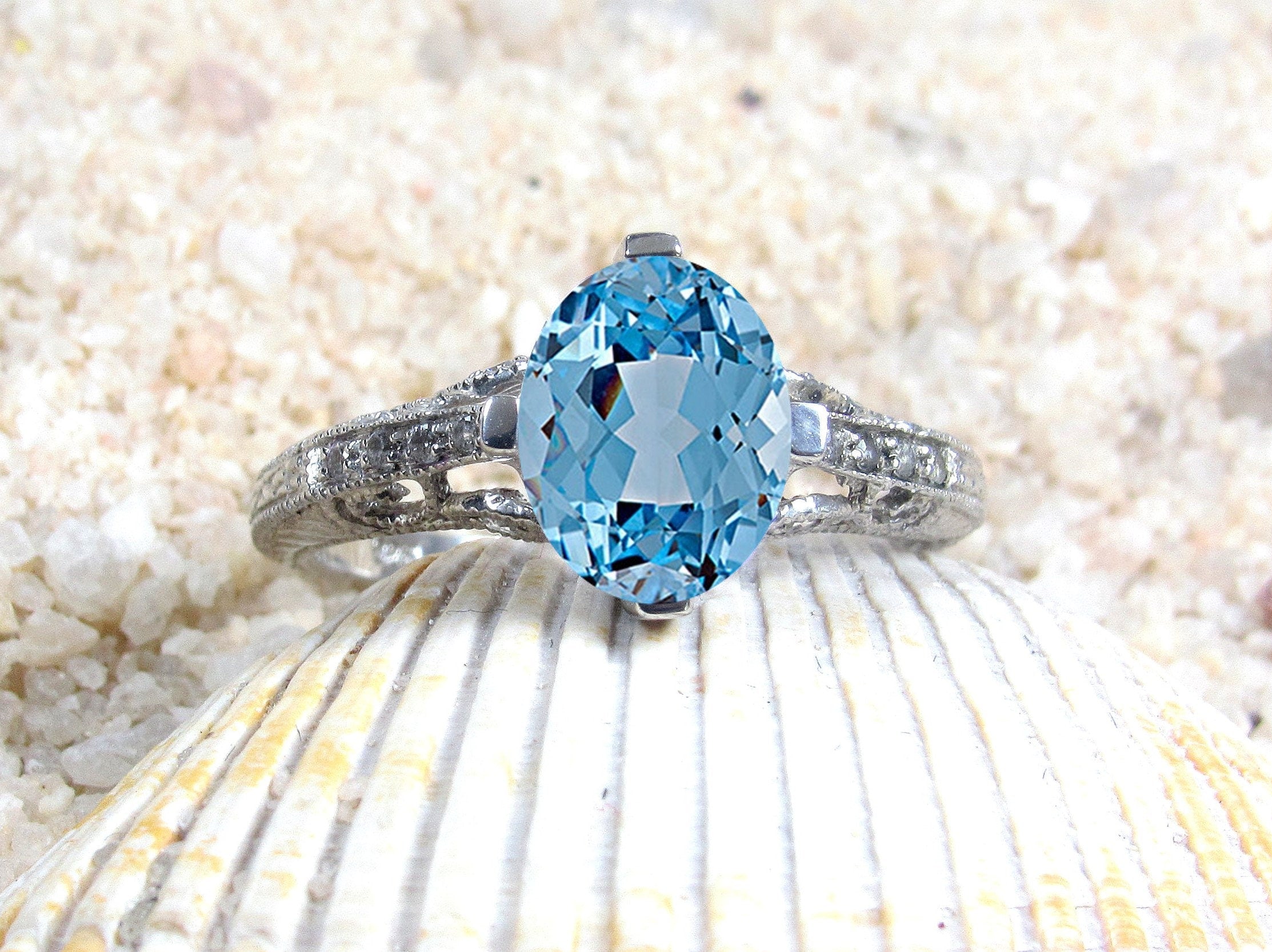 Vintage blue deals spinel ring