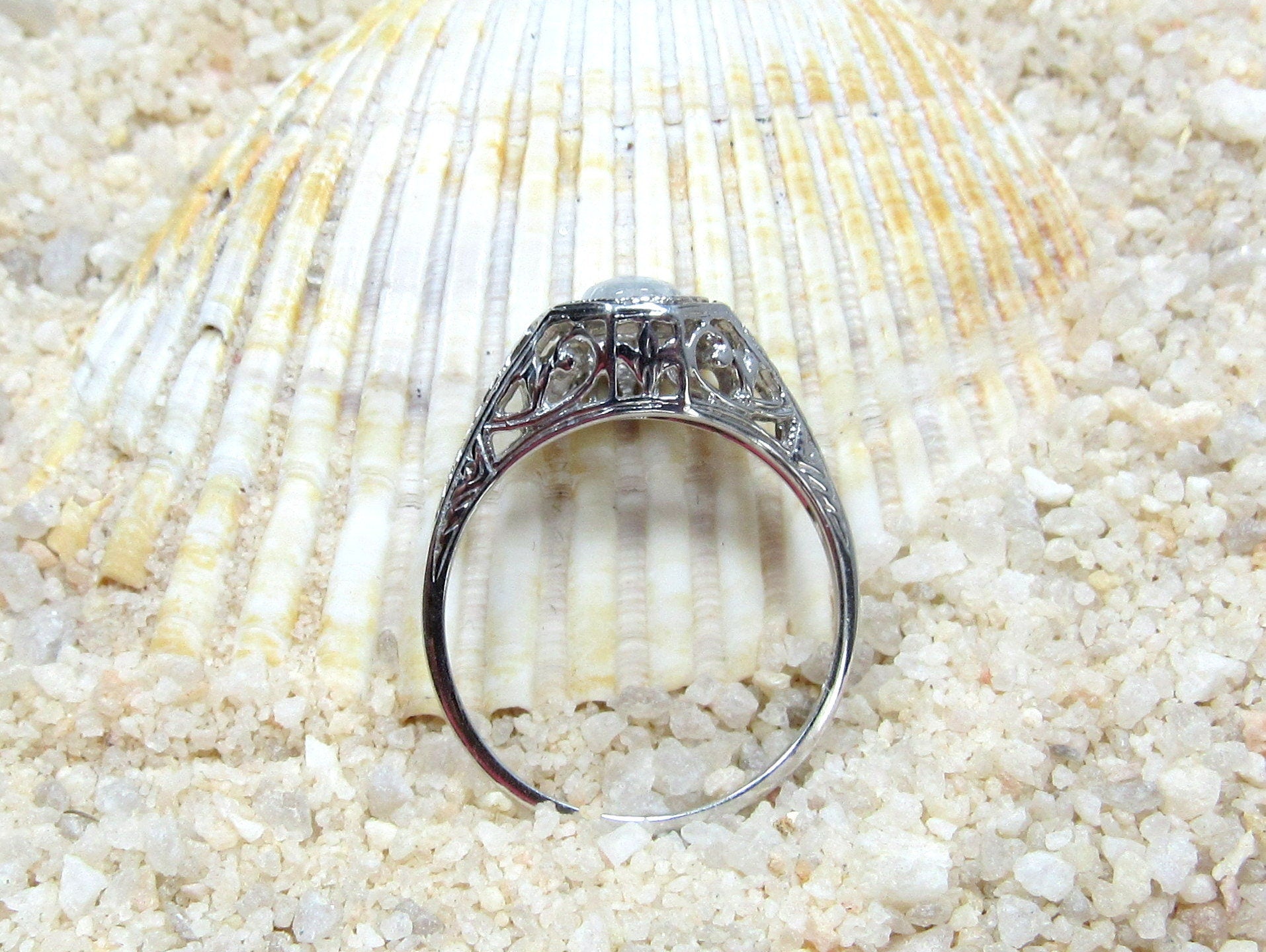 Moissanite Engagement Ring, Antique, Filigree, Vintage, Kassandra, .50ct, 5mm, Promise Ring, Gift For Her BellaMoreDesign.com
