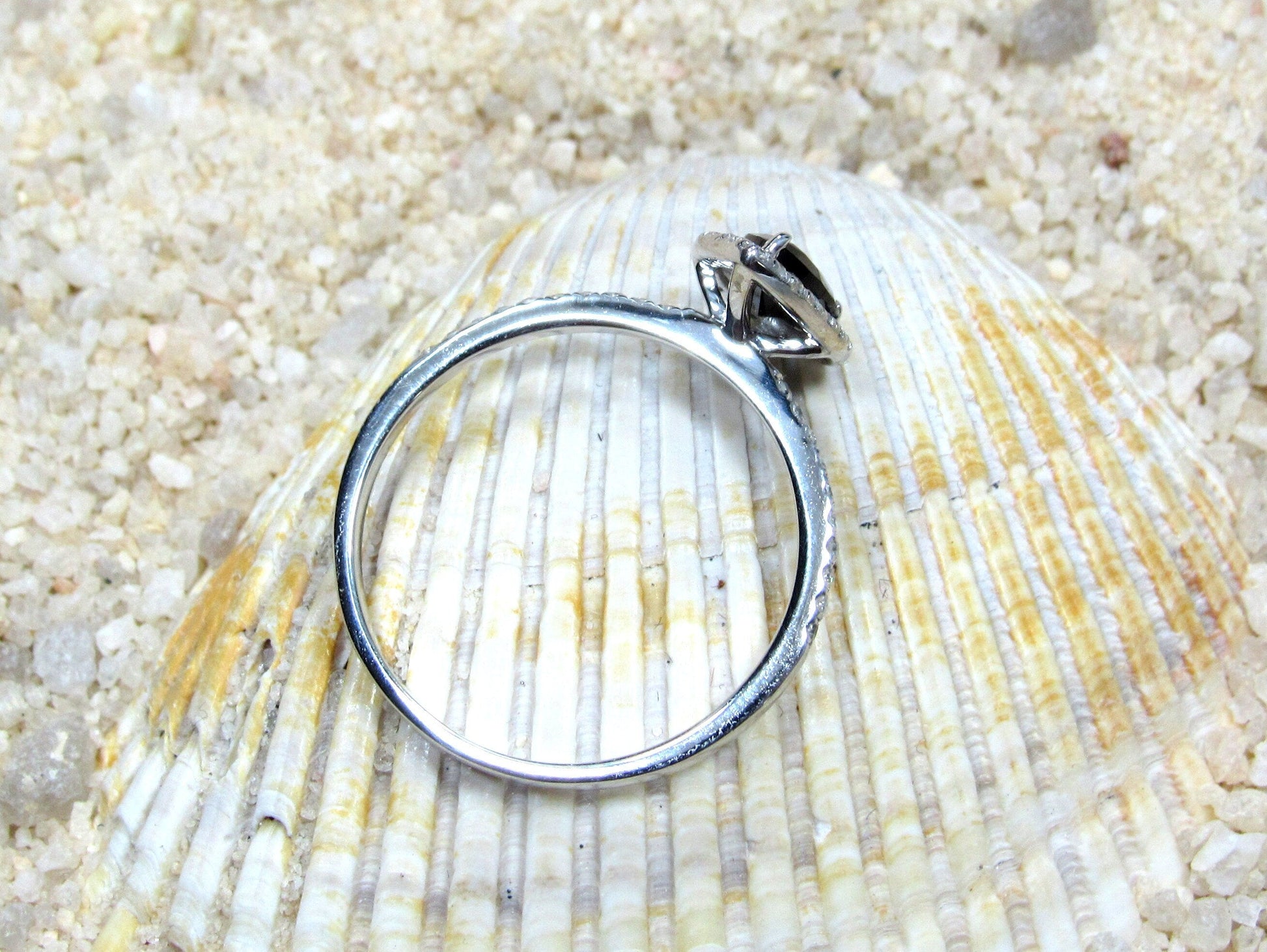 Peach Sapphire & Diamonds Pear Halo Engagement Ring Helena 1ct 7x5mm Custom Size White-Yellow-Rose Gold-10k-14k-18k-Platinum BellaMoreDesign.com
