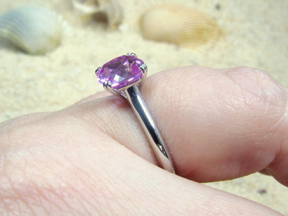 Pink Sapphire Engagement Ring Phoebe Cathedral 2.5ct 8mm Custom White-Yellow-Rose Gold-10k-14k-18k-Platinum BellaMoreDesign.com