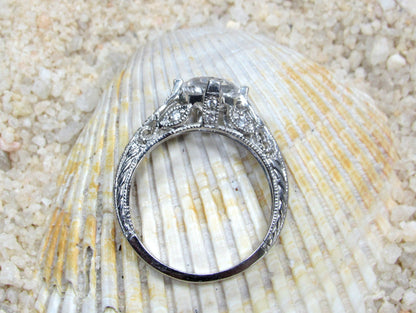Ruby Engagement Ring, Vintage Filigree Ring, 3ct Oval 9x7mm, Dionysus, Red Ruby Ring,White-Yellow-Rose Gold-14k-18k-Platinum BellaMoreDesign.com
