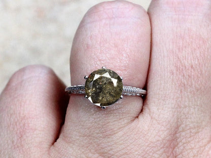 Vintage Brown Diamond Engagement Ring, Antique, Filigree ,Maia, 3ct, gift for her,promise ring BellaMoreDesign.com