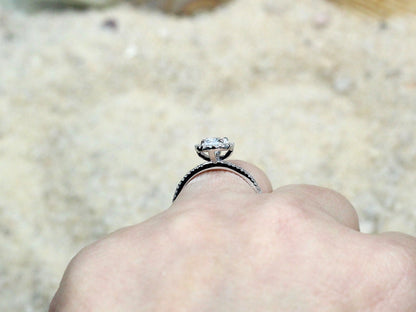 White Sapphire Engagement Ring,Oval Halo Ring,Ovale,White Sapphire Ring,1ct Ring,Sapphire Ring,White-Yellow-Rose Gold-10k-14k-18k-Platinum BellaMoreDesign.com